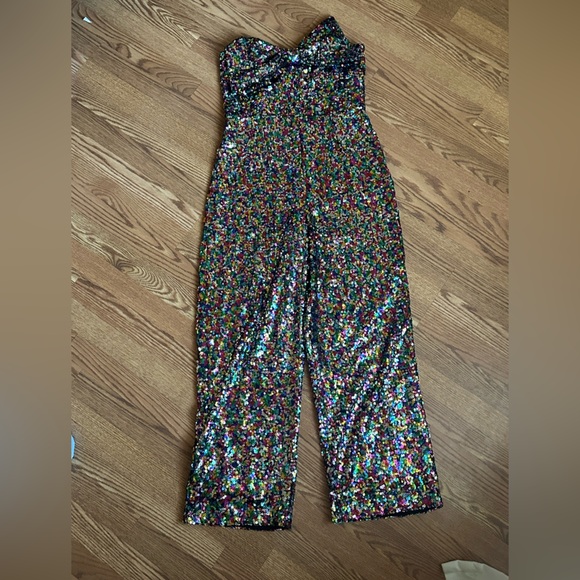 Anthropologie Multicolor Sequin Strapless Jumpsuit - Picture 4 of 8